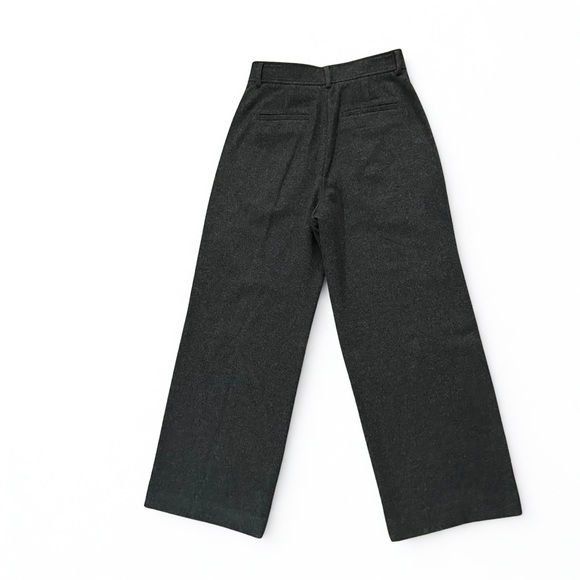 Everlane Dark Gray Wool Wide Leg Pleated Trousers High Waist Size 8 EUC - Picture 2 of 9